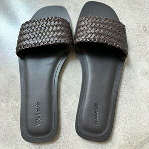 Madewell leather woven slides sandals